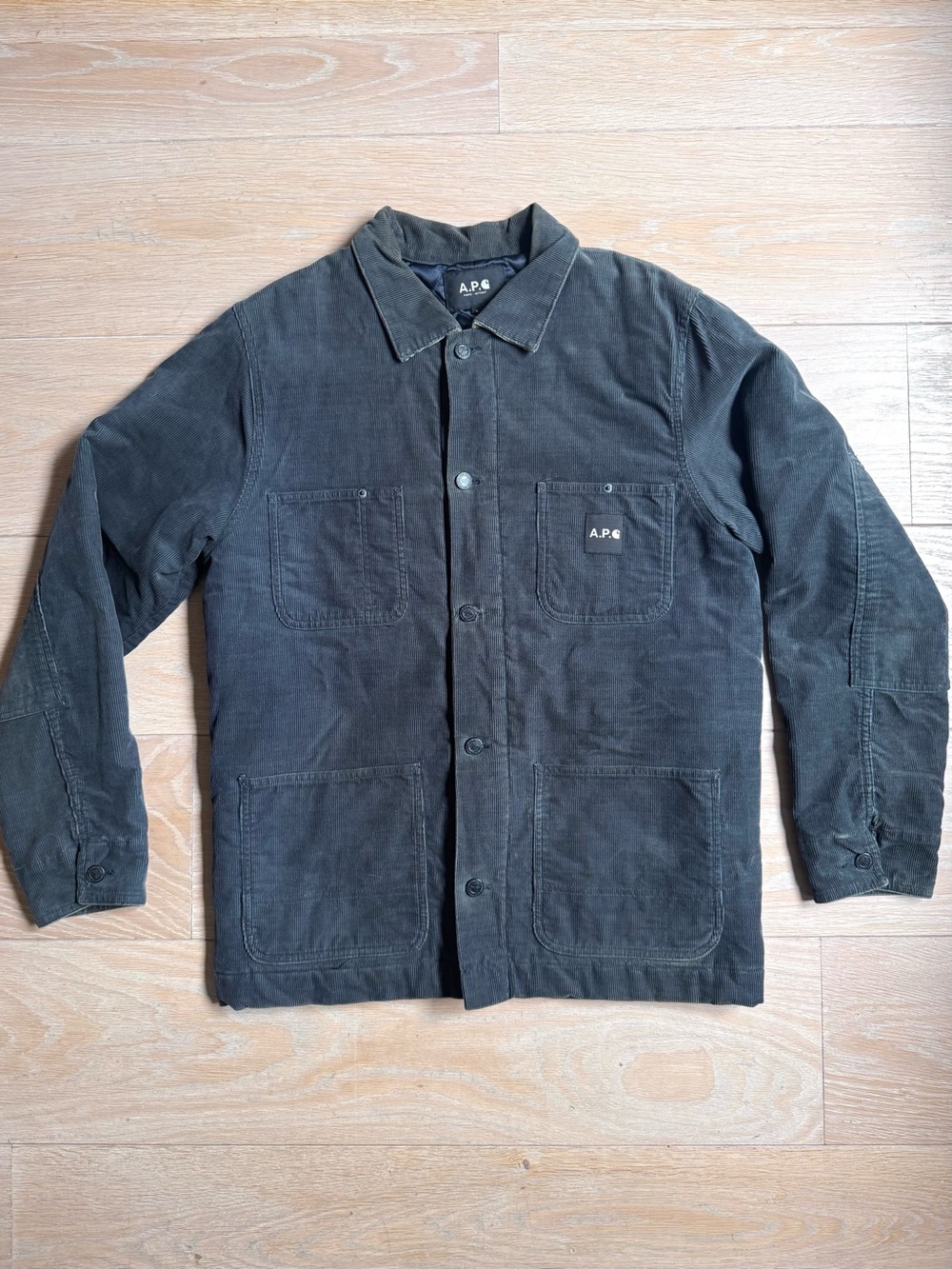 A.P.C. X. Carhartt WIP Men's Gabrielle Corduroy Chore Jacket in Charcoal